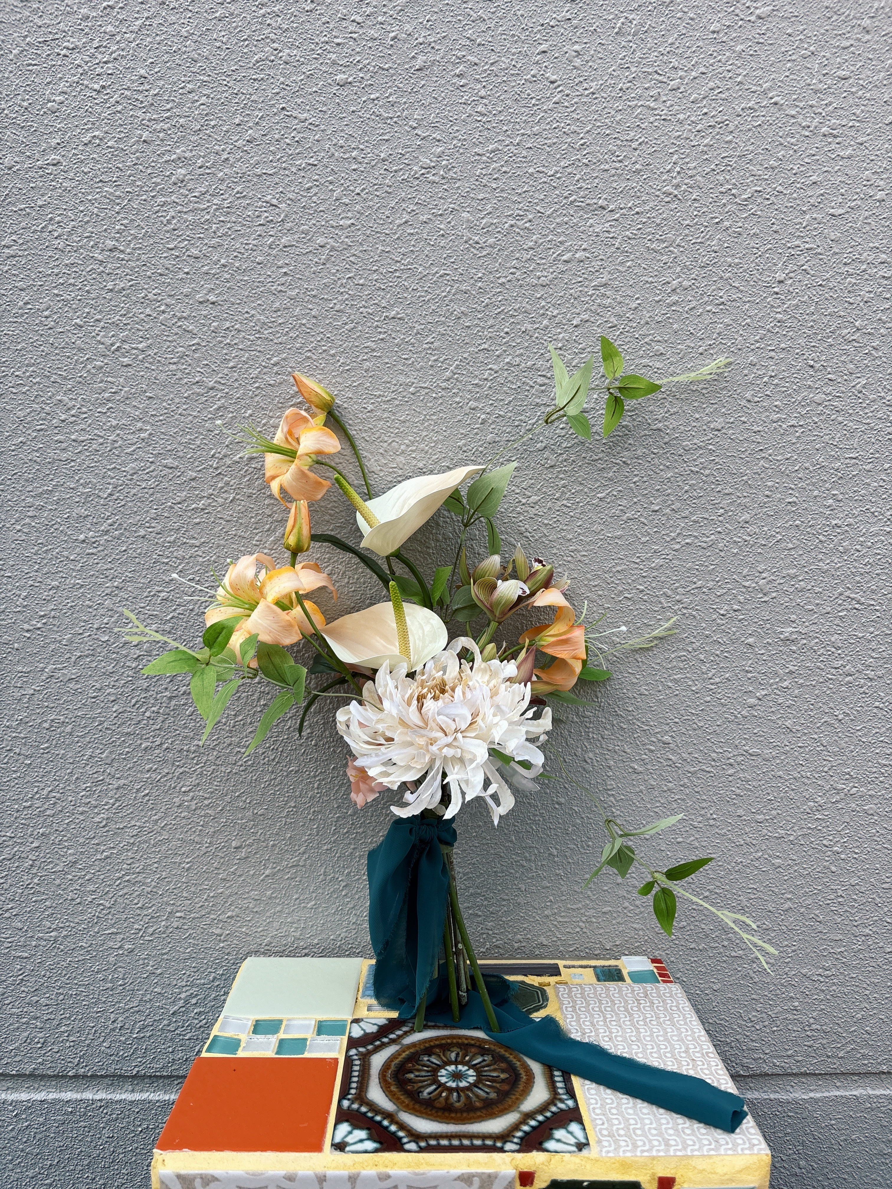 爽やかオレンジブーケ / アーティフィシャルフラワー / ウェディング・前撮り / 完成品