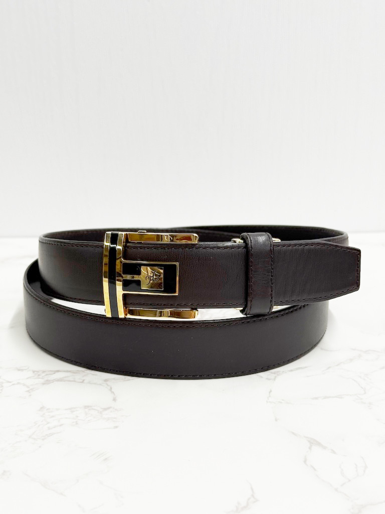 日本製　牛革　３０㎜巾　ベルト　ジャンヌシステム　真鍮エポキシバックル　フリーサイズ