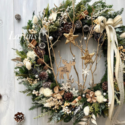 特大✨クリスマス縦長リース✨赤バラプリザ＆ポインセチア＆バラ（アーティフィシャル 白と赤のポインセチアの特大38㎝直径 クリスマスリース赤のクリスマス