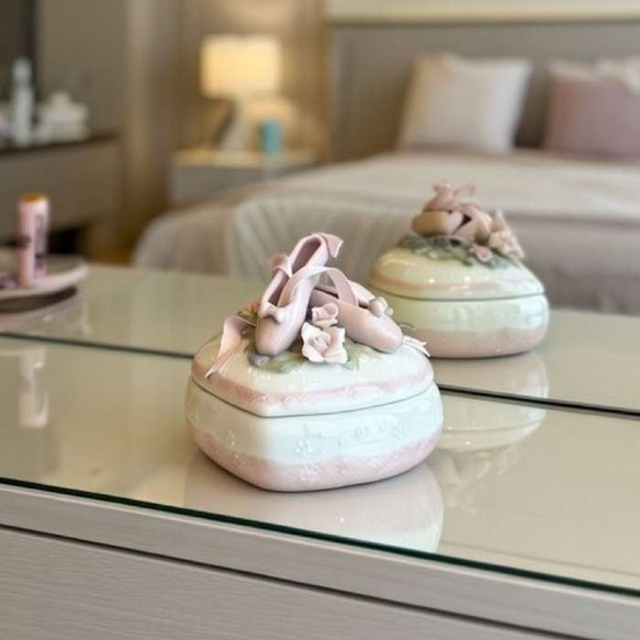 バレエシューズの小物入れ パステルカラー 陶器 海外インテリア