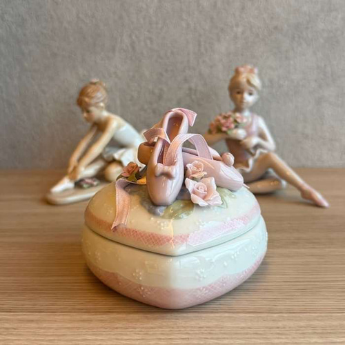 バレエシューズの小物入れ パステルカラー 陶器 海外インテリア