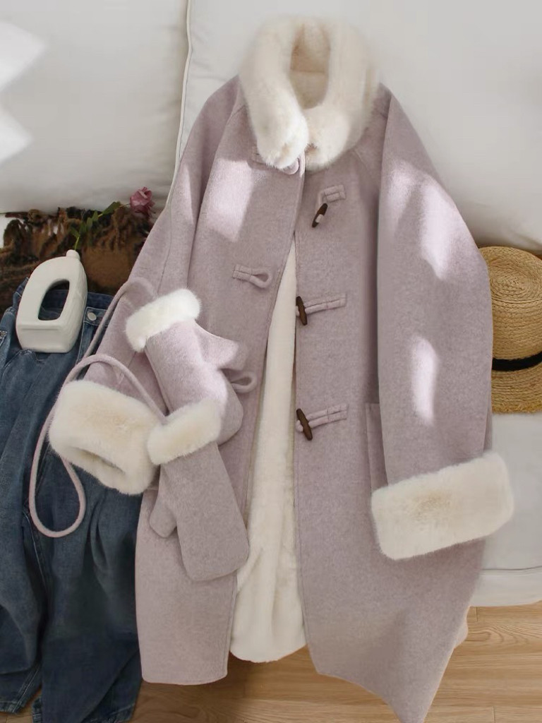 レディースコート、ラシャ、 秋冬、 防寒着、通勤、ゆったり、+手袋