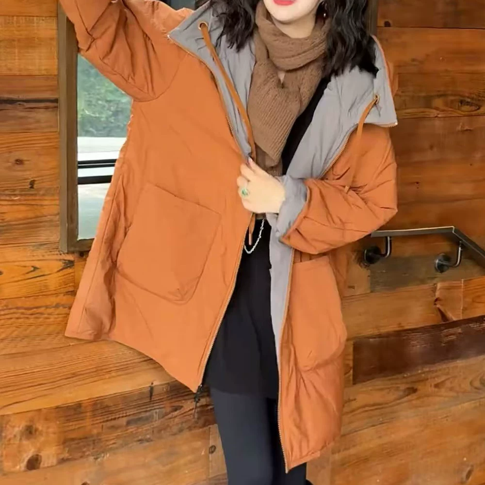 カーディガン トレーナー コート ジャケット 裏起毛 秋冬黒ふわふわ裏起毛ニットフード付きロングコート 受注制作 通勤