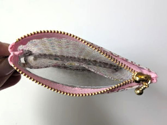 仕切り付きxxs-3（カードサイズ）　リバティラミ　フォレストウェーブ　クリアポーチ　♡ミナ ペルホネンとのコラボレーシ 6枚目の画像