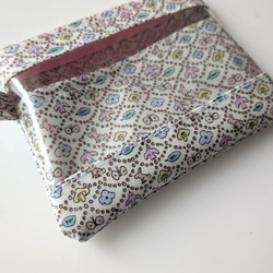 仕切り付きxxs-3（カードサイズ）　リバティラミ　フォレストウェーブ　クリアポーチ　♡ミナ ペルホネンとのコラボレーシ 4枚目の画像