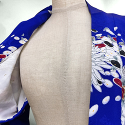 アンティーク パープル ドレープ袖 ミニ羽織 着物リメイク コスプレ 衣装 和楽器 紫 N71104 8枚目の画像