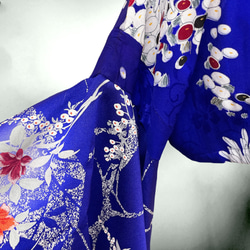 アンティーク パープル ドレープ袖 ミニ羽織 着物リメイク コスプレ 衣装 和楽器 紫 N71104 11枚目の画像