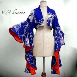 リバーシブル 留袖 裏赤 スクエアジレ 着物リメイクフリーサイズ J70728 リバーシブル 留袖 裏赤 スクエアジレ 着物リメイクフリーサイズ J70728