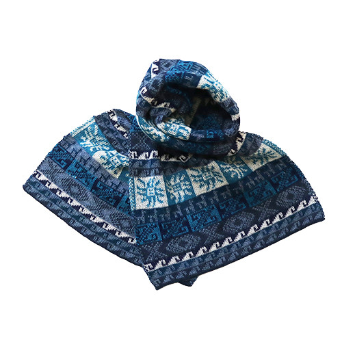 アルパカ100％マフラーリバーシブル ブルー