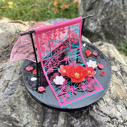 アイアン オブジェ ハンドメイド 切り絵 受注販売】オーダーメイド立体切り絵（オブジェ等）［写真は『椿
