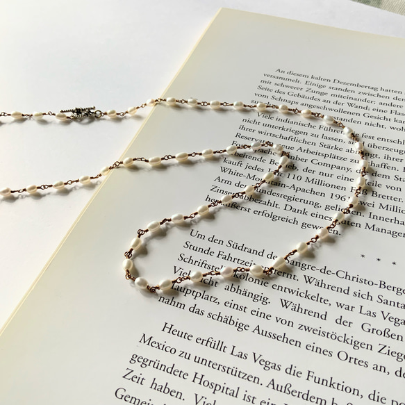 Perla parva✴︎小粒淡水パールロングネックレス✴︎ブレスレットとネックレスに分けても使える2way仕様 9枚目の画像