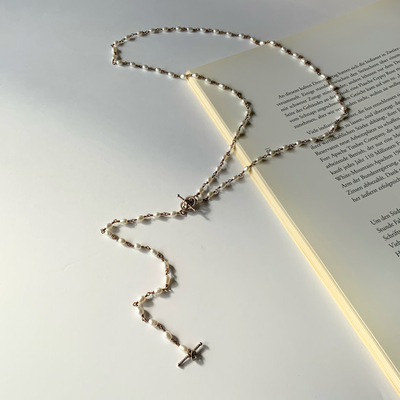 Perla parva✴︎小粒淡水パールロングネックレス✴︎ブレスレットとネックレスに分けても使える2way仕様 7枚目の画像