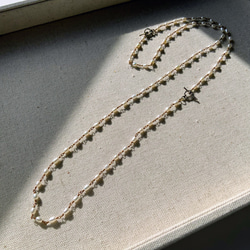 Perla parva✴︎小粒淡水パールロングネックレス✴︎ブレスレットとネックレスに分けても使える2way仕様 2枚目の画像