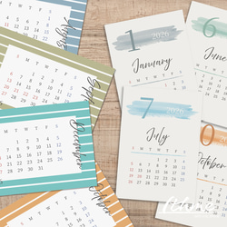 2026年 カレンダー 12か月分 / 12colors ★ ダウンロード【データ販売 A4 はがき L判 デジタル 】 8枚目の画像
