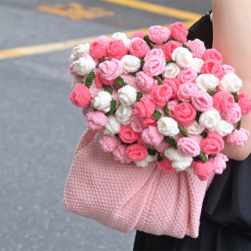 花束ブランケット ブーケブランケット かぎ針編み・ニット製・手編み