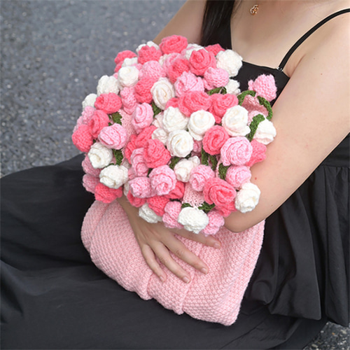 花束ブランケット ブーケブランケット かぎ針編み・ニット製・手編み