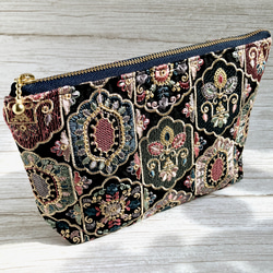 インド刺繍生地のポーチセット アイボリー＜ホリデーボックス2025