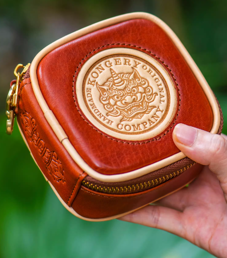 ハンドメイドのトップグレイン牛革収納バッグ/小銭入れ/ウエストバッグ