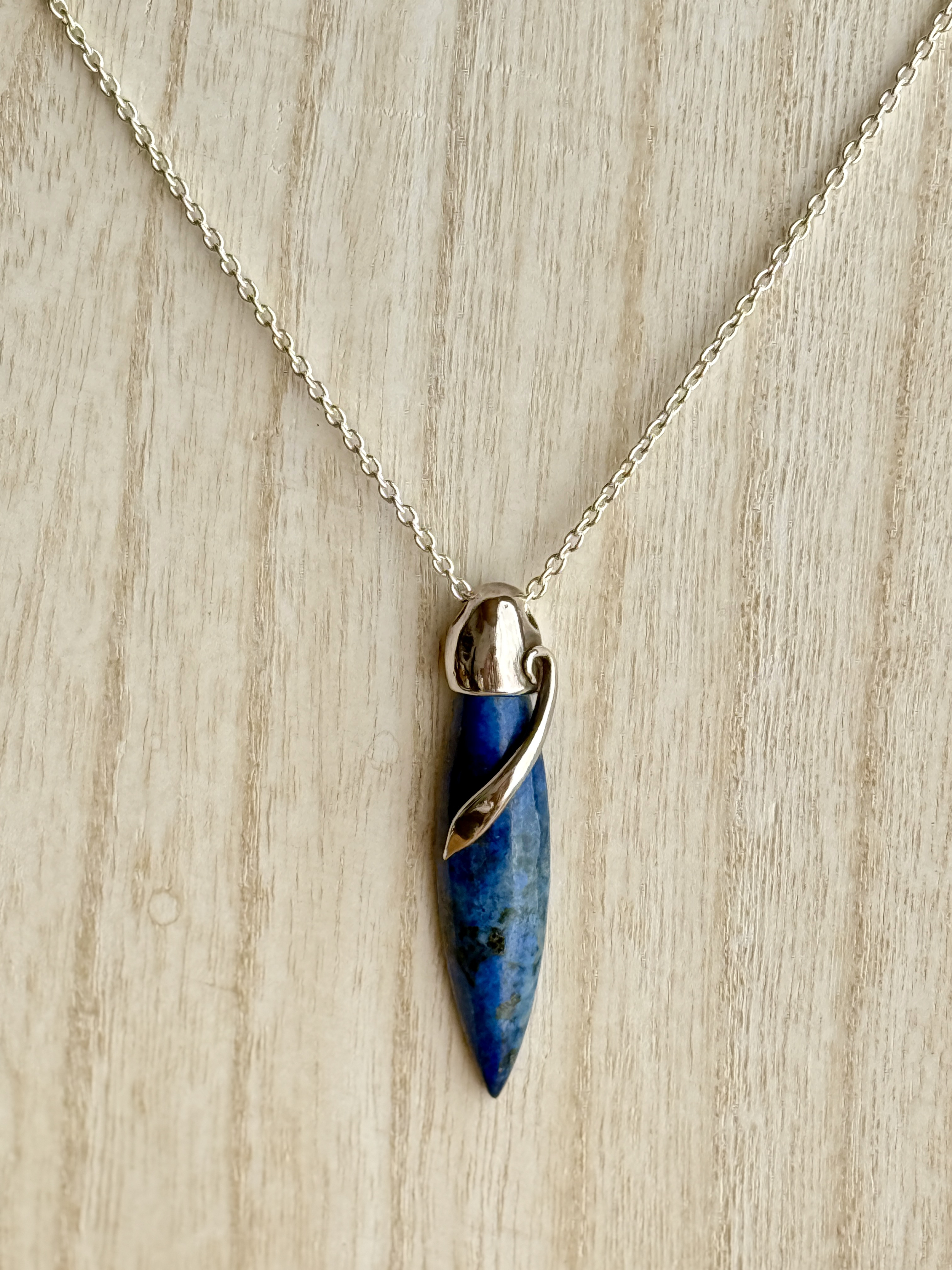 【純銀ピュアシルバーSV999】ラピスネックレス