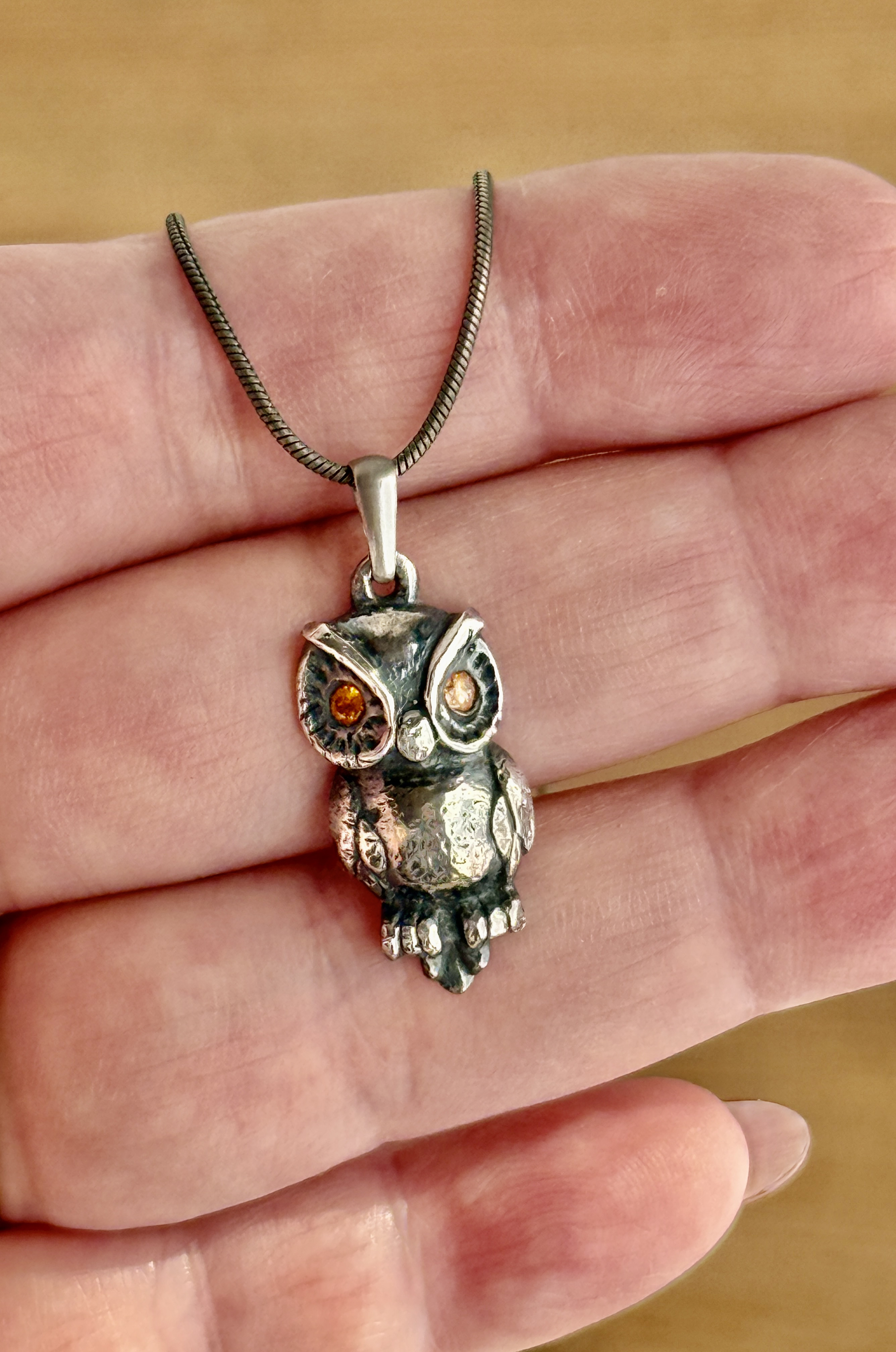 【純銀ピュアシルバーSV999】ふくろうネックレス