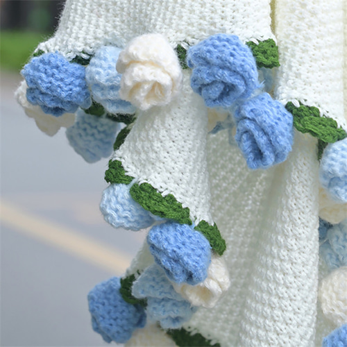 花束ブランケット ブーケブランケット かぎ針編み・ニット製・手編み