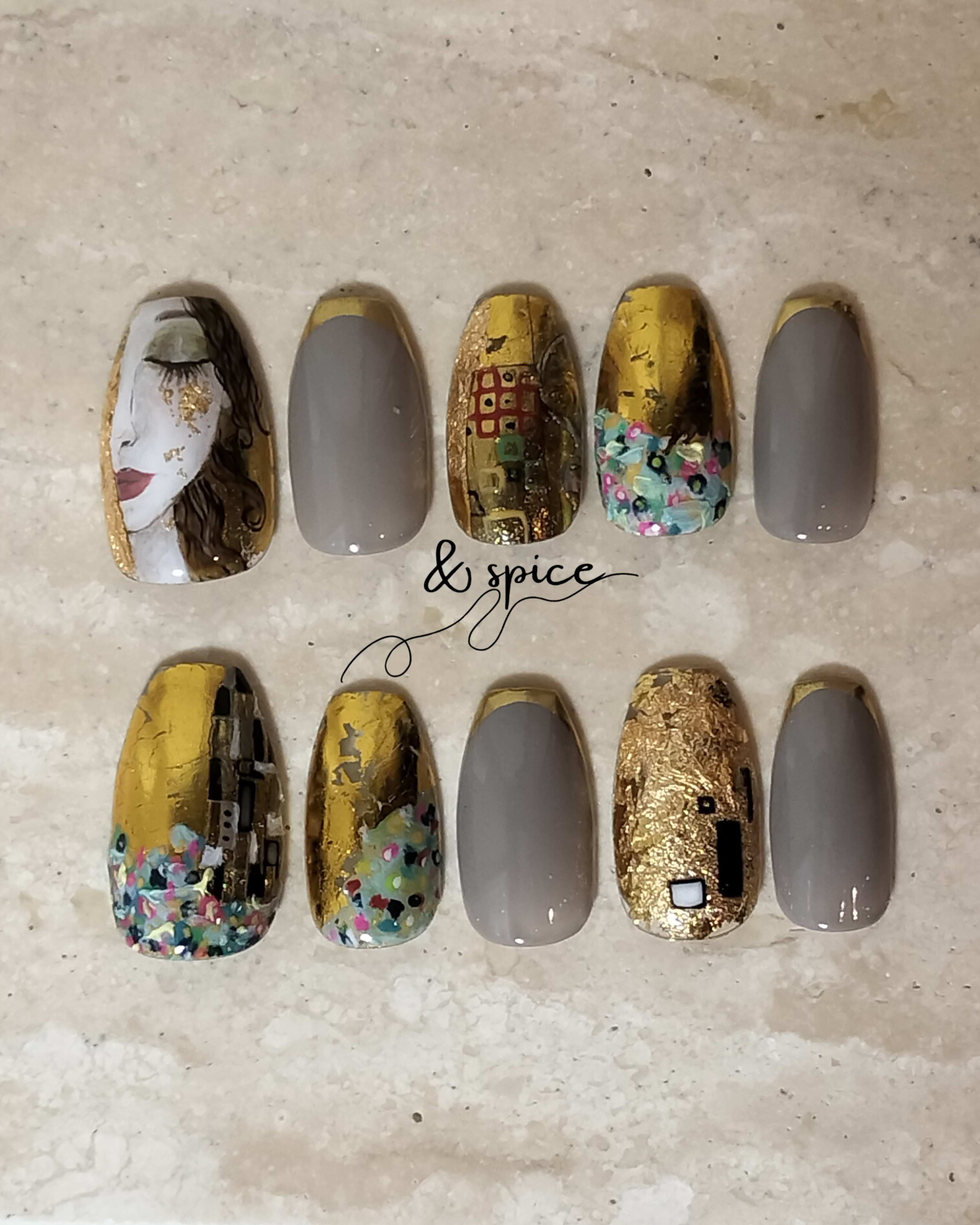 025／la vie belle l 絵画ネイル l クリムトネイル l 大人ネイルl 手描きネイル