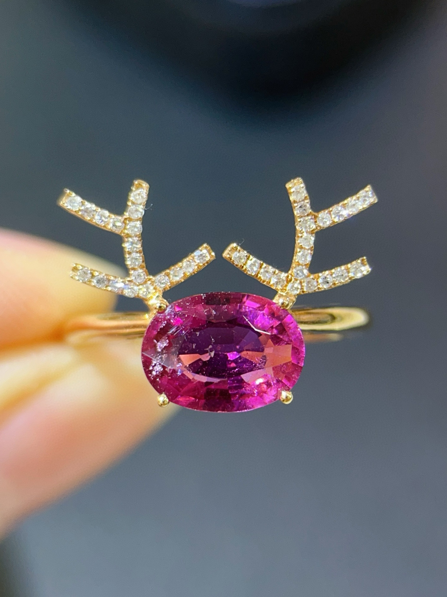 「クリスマス」K18  天然ピンクトルマリン  リング　健康　調和　1.3ct　10月誕生石