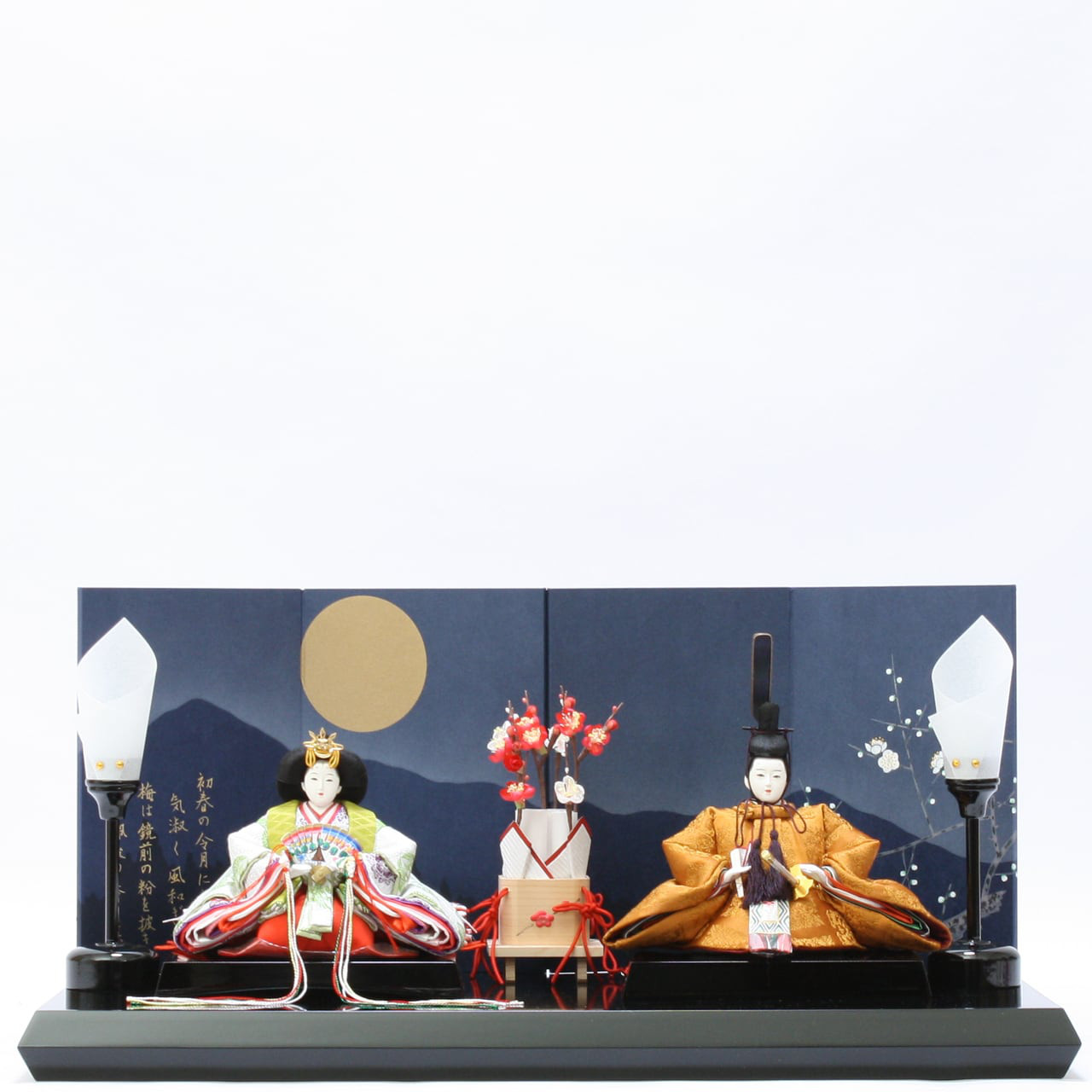 雛人形｜ひな人形｜初節句｜コンパクト　京人形｜京雛｜京都｜令和｜梅花の歌｜万葉集｜太宰府｜お内裏様左右　衣装着親王飾り