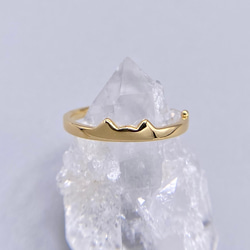 天然ルチルクォーツリング 11号 原石から磨いた1点ものジュエリー