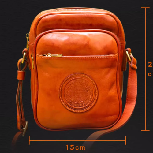 ハンドメイドのトップグレイン牛革ショルダーバッグ、カジュアルな本革