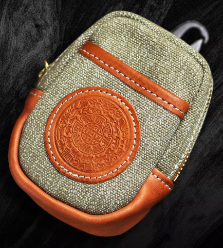 小さなウエストバッグ、ハンドメイドのシガレットホルダー、牛革キャンバスの小銭入れ、収納袋
