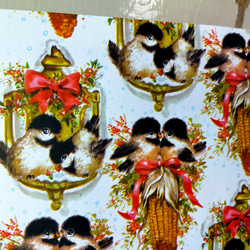 U.S.A. ヴィンテージ包装紙【コーンスワッグと小鳥達】DA-WP094 1枚目の画像