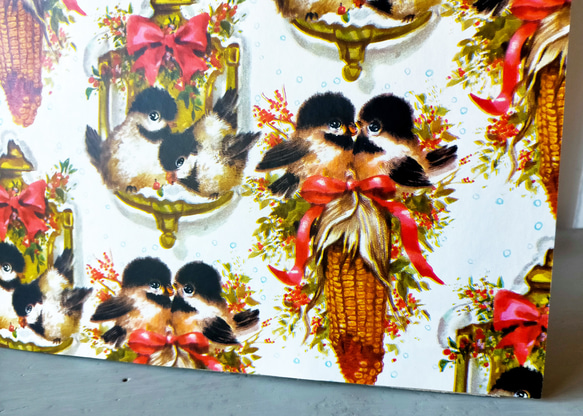 U.S.A. ヴィンテージ包装紙【コーンスワッグと小鳥達】DA-WP094 4枚目の画像