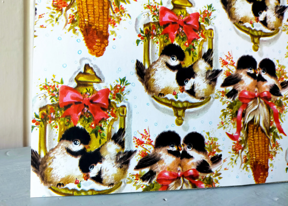 U.S.A. ヴィンテージ包装紙【コーンスワッグと小鳥達】DA-WP094 3枚目の画像