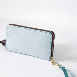 【限定価格】大容量牛革手作りファスナー長財布トラベルケース 女性財布　手染め / 総手縫い 7枚目の画像