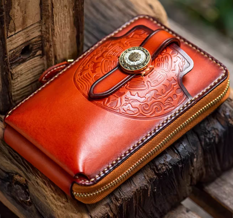 ウエストバッグ、電話ケース、手作りのメンズレトロ牛革クロスボディバッグ、本革ショルダーバッグ、財布