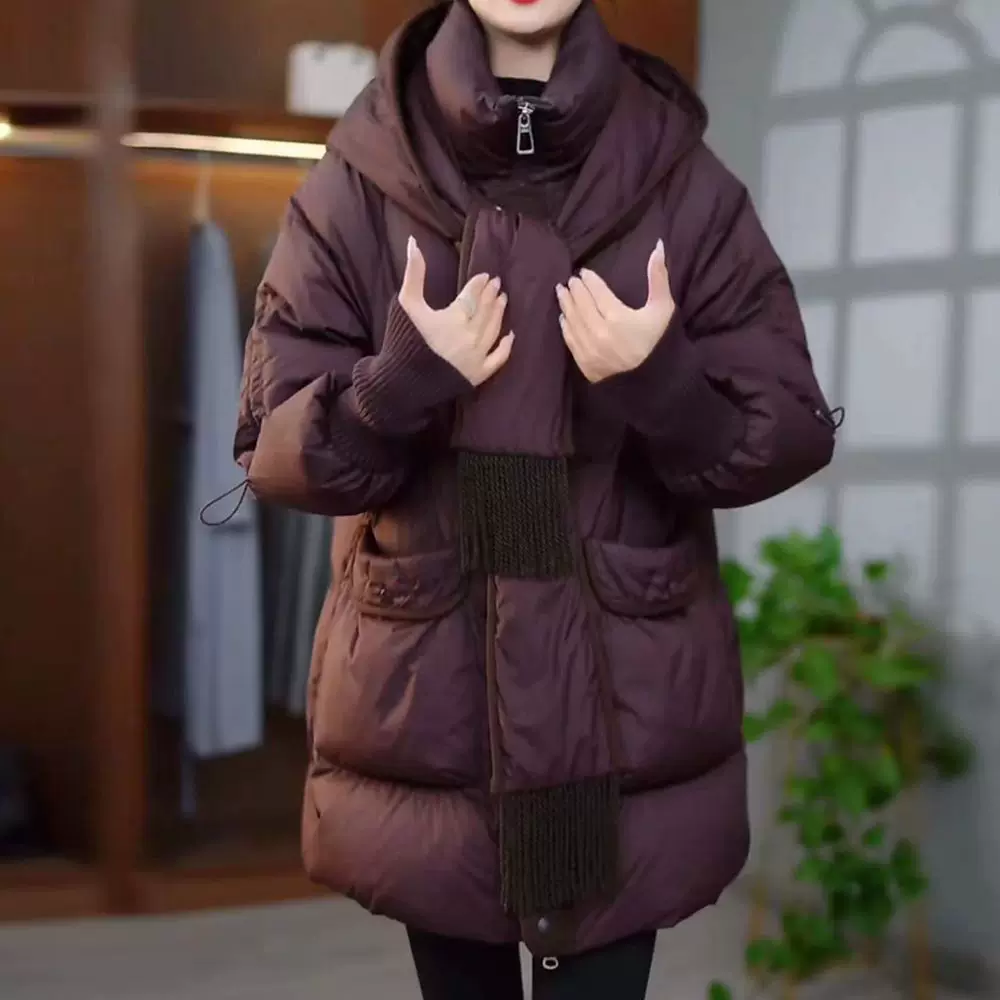 カーディガン トレーナー コート ジャケット 裏起毛 秋冬黒ふわふわ裏起毛ニットフード付きロングコート 受注制作 通勤