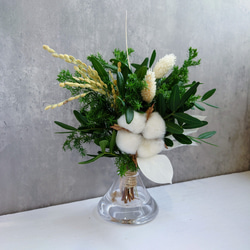 new!!IHoliday Ornament mini white【ラタン・国産ピスタチオ・綿】お正月飾り2026仕様 10枚目の画像