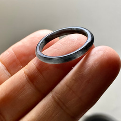 L15-01 細身 氷種 16.5号 黒翡翠 グアテマラ産 A貨 本翡翠 くりぬき リング 5枚目の画像