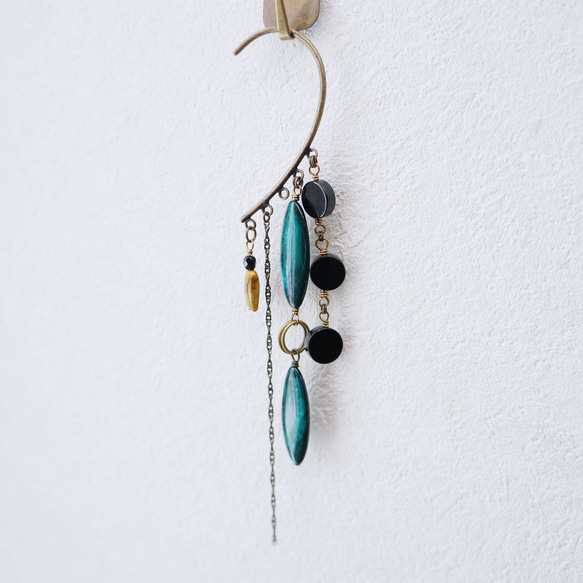 耳鉤「領養」虎眼石貝殼侯爵瑪瑙大號耳鉤 第7張的照片