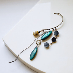 耳鉤「領養」虎眼石貝殼侯爵瑪瑙大號耳鉤 第3張的照片