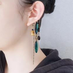 耳鉤「領養」虎眼石貝殼侯爵瑪瑙大號耳鉤 第2張的照片