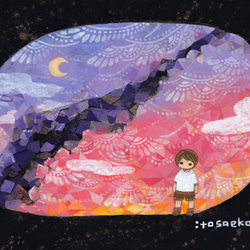 絵画「月から眺める星とネコたち」 絵画 伊藤彩恵子 通販 16827257