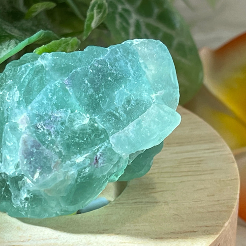 受験御守り°⌖꙳ エメラルドグリーン フローライト 蛍石 原石 蛍光鉱物