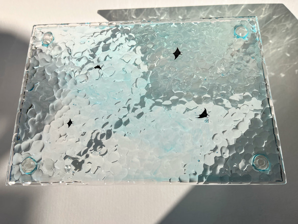 マンタの親子のディスプレイスタンド（アクアブルー） / 海 / 波 / 夏 / 青 / 旅 9枚目の画像