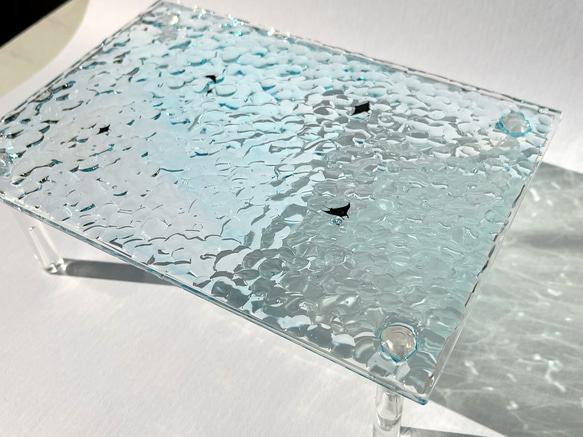 マンタの親子のディスプレイスタンド（アクアブルー） / 海 / 波 / 夏 / 青 / 旅 2枚目の画像