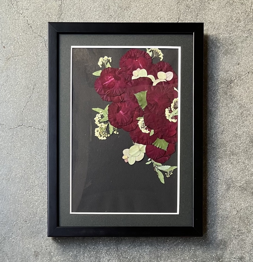 《赤バラ専用》【アフターブーケ ＜★R★ アール＞】生花ブーケを「押し花＆額装」してお届けします