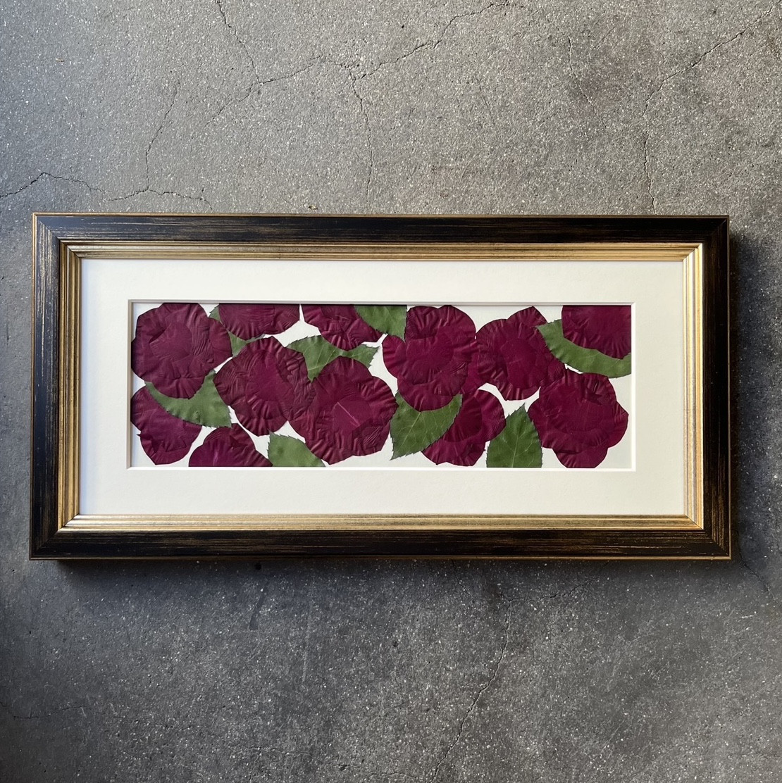 《赤バラ専用》【アフターブーケ ＜Sparrow スパロウ＞】生花ブーケを「押し花＆額装」してお届けします