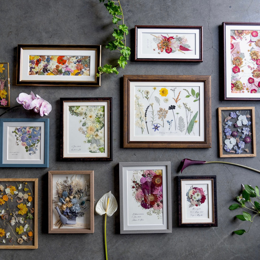 《赤バラ専用》【アフターブーケ ＜Sparrow スパロウ＞】生花ブーケを「押し花＆額装」してお届けします