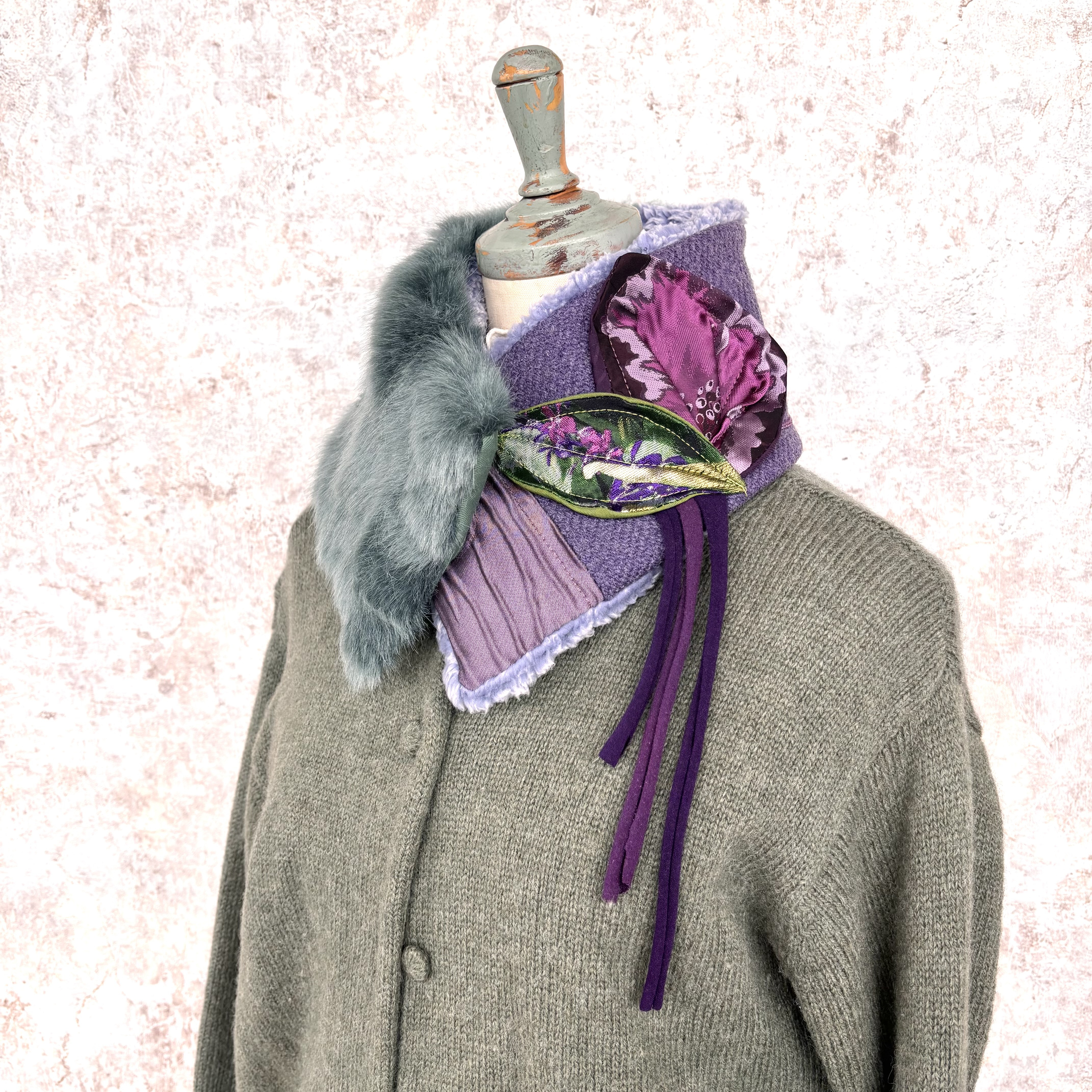 kieu✳︎マグネットスヌード！簡単おしゃれ、簡単装着！(ブルーグリーンと紫)